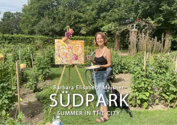Leporello SÜDPARK, 740 x 210 mm, Faltblatt gefalzt auf DIN A5, vertikaler Zickzackfalz, 10-seitig, 300g hochwertiger Qualitätsdruck matt