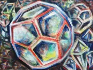 „Dodekaeder rot“ 24 x 30 cm, 2023 Ölfarbe auf Leinwand