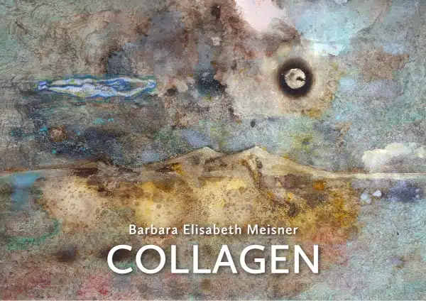 Leporello COLLAGEN, 740 x 210 mm, Faltblatt gefalzt auf DIN A5, vertikaler Zickzackfalz, 10-seitig, 300g hochwertiger Qualitätsdruck matt