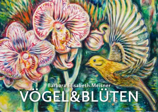 Leporello VÖGEL & BLÜTEN, 740 x 210 mm, Faltblatt gefalzt auf DIN A5, vertikaler Zickzackfalz, 10-seitig, 300g hochwertiger Qualitätsdruck matt