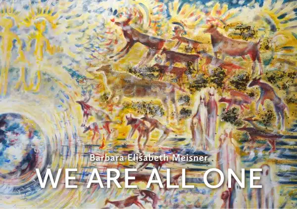 Leporello WE ARE ALL ONE, 740 x 210 mm, Faltblatt gefalzt auf DIN A5, vertikaler Zickzackfalz, 10-seitig, 300g hochwertiger Qualitätsdruck matt