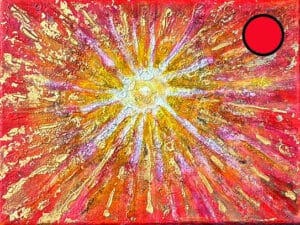 JEDEM SEINE SONNE Nr. 48 - Original-Ölbild 18 x 24 cm, Ölfarben, Schellack, irisierende Acrylfarbe, echtes Blattgold NORIS 23,74 Karat auf Leinwand