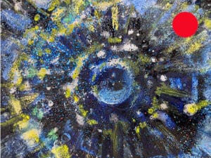 JEDEM SEINE SONNE Nr. 42 - Original-Ölbild 18 x 24 cm, 2026, Ölfarbe, irisierende Acrylfarbe, Glitter auf Leinwand